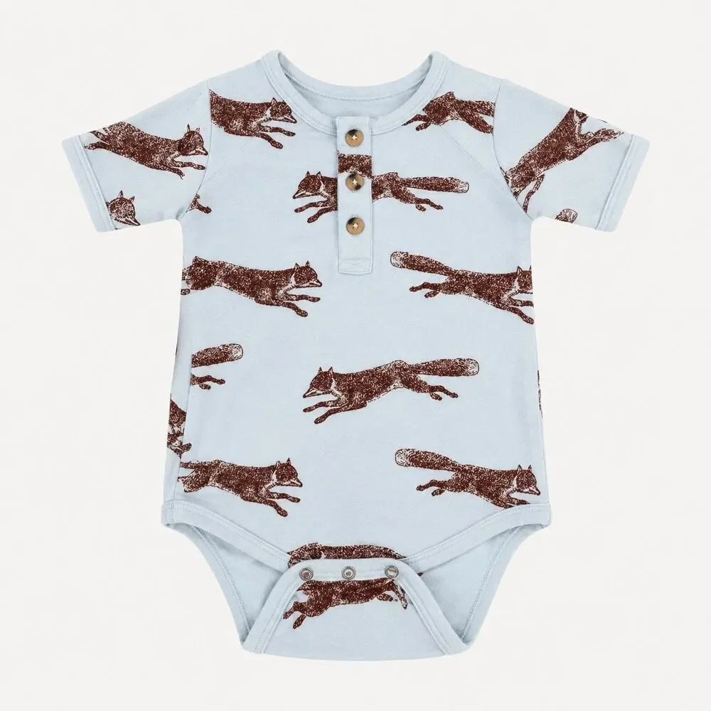 Kate Quinn Organic Bamboo Fox Print Baby Bodysuit